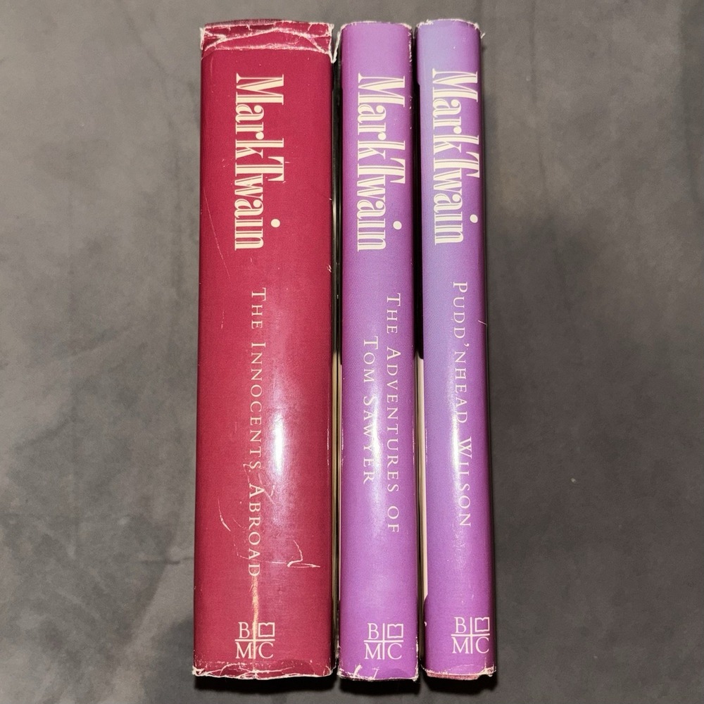 Mark Twain 3 Book Set Hardcover Tom Sawyer Innocents Abroad BOMC Vintage 1992 - Picture 5 of 12